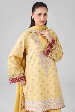 3 Piece - Printed Embroidered Suit - 42601823