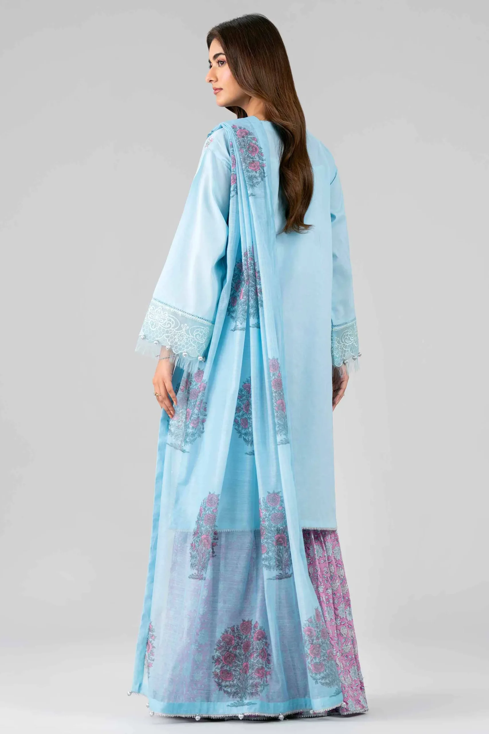 3 Piece - Printed Embroidered Suit - 42601791
