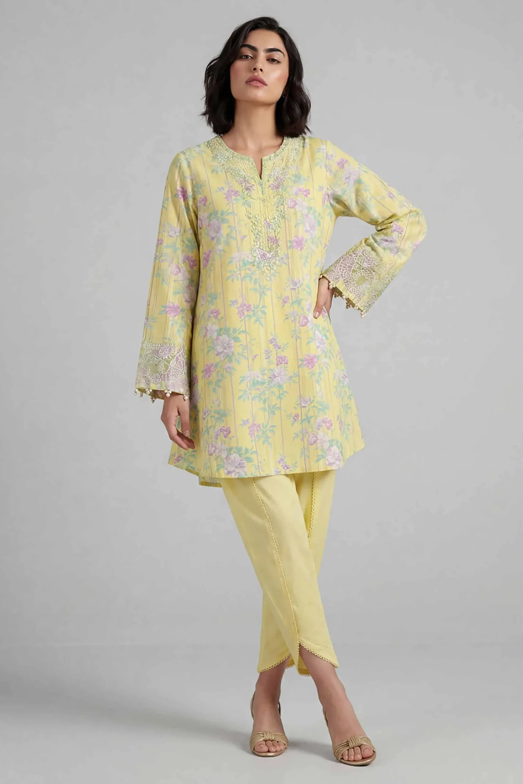 2 Piece - Printed Embroidered Suit - 42601656