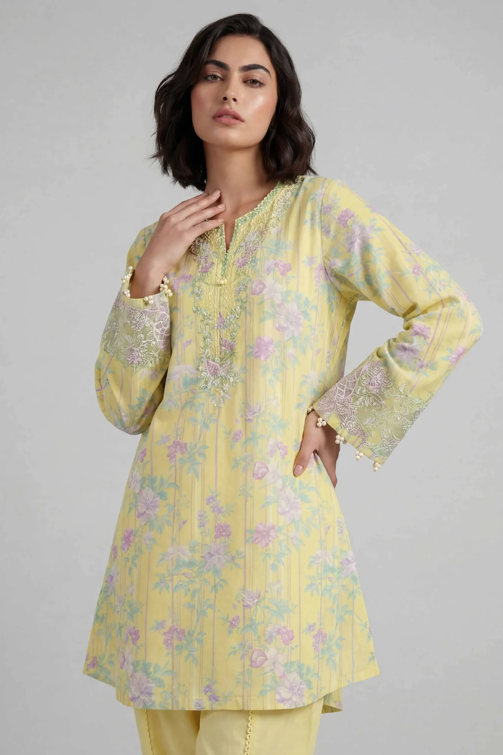 2 Piece - Printed Embroidered Suit - 42601656