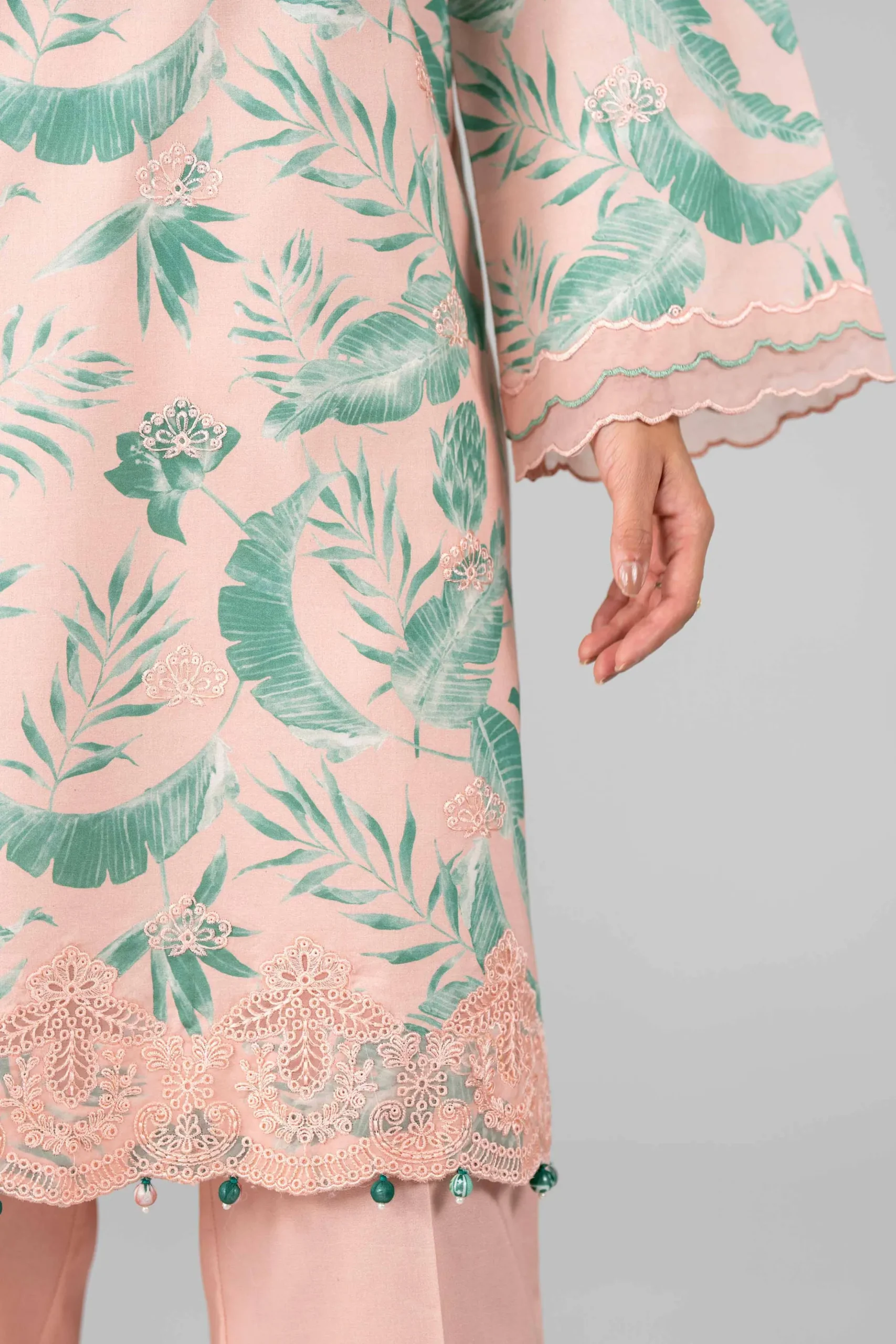 3 Piece - Printed Embroidered Suit - 42601779