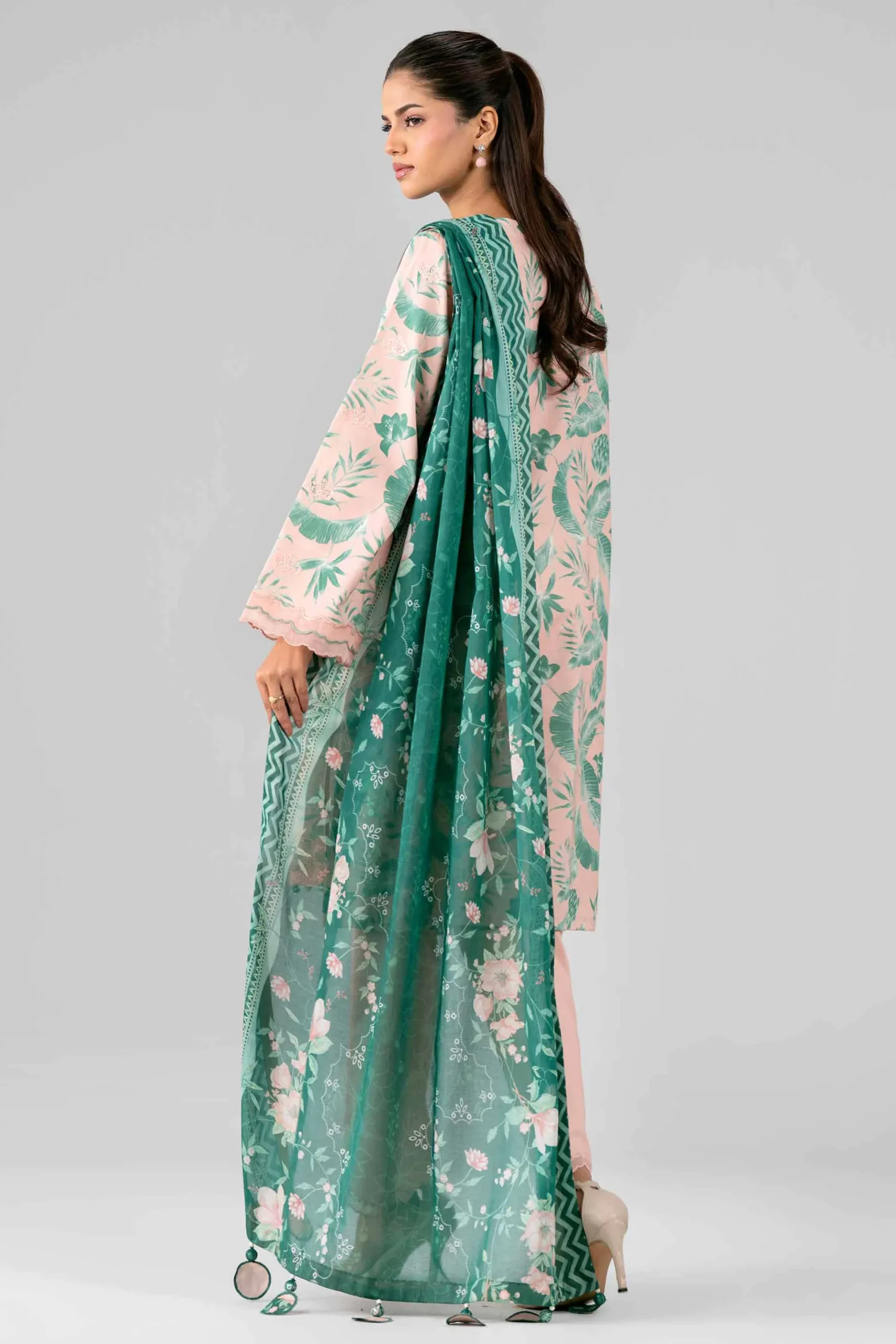 3 Piece - Printed Embroidered Suit - 42601779