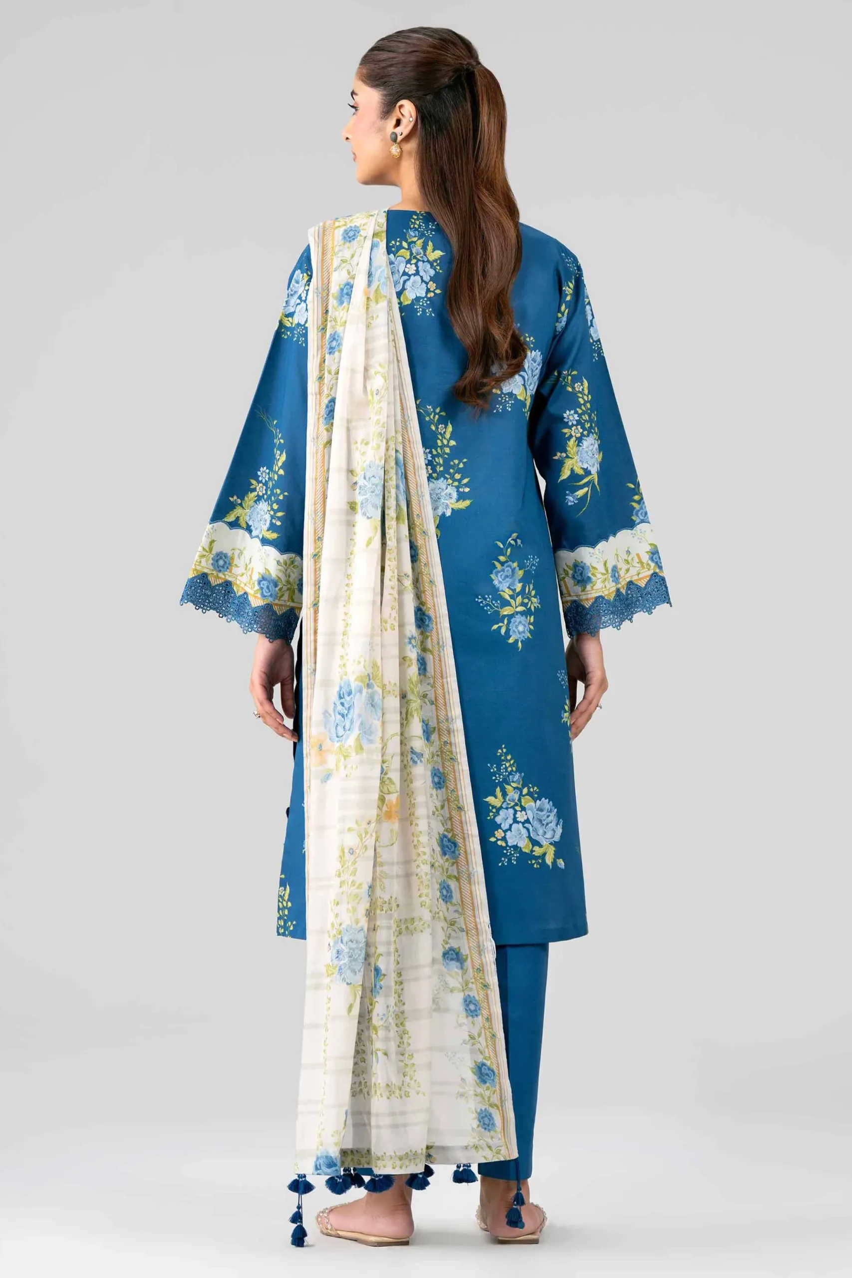 3 Piece - Printed Embroidered Suit - 42601786