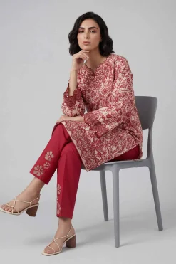 2 Piece - Printed Embroidered Suit - 42601659