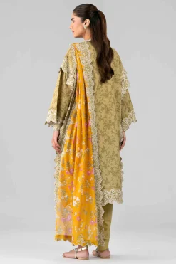 3 Piece - Printed Embroidered Suit - 42601785