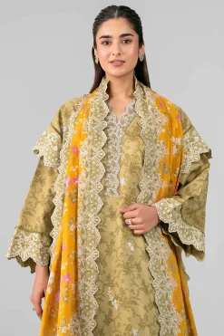 3 Piece - Printed Embroidered Suit - 42601785