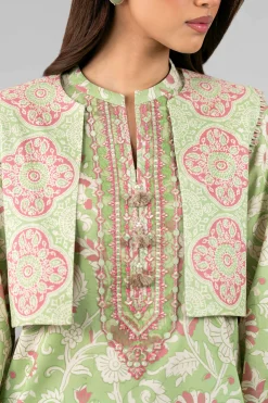 3 Piece - Printed Embroidered Suit - 42601819