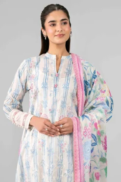 3 Piece - Printed Embroidered Suit - 42601783