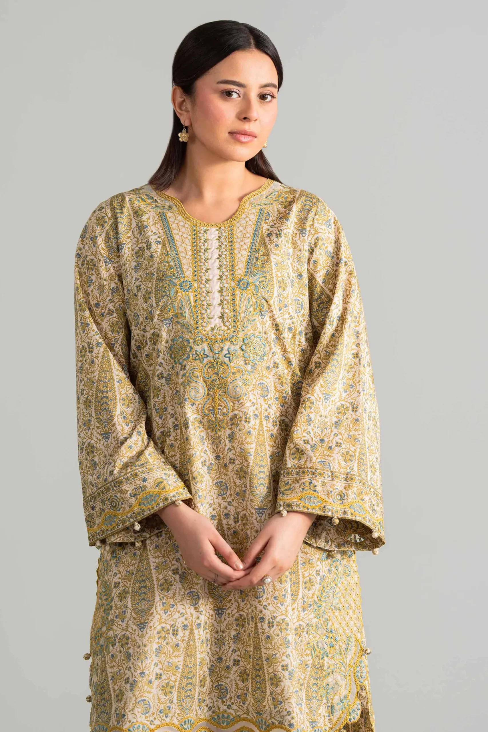 2 Piece - Printed Embroidered Suit - 42601658