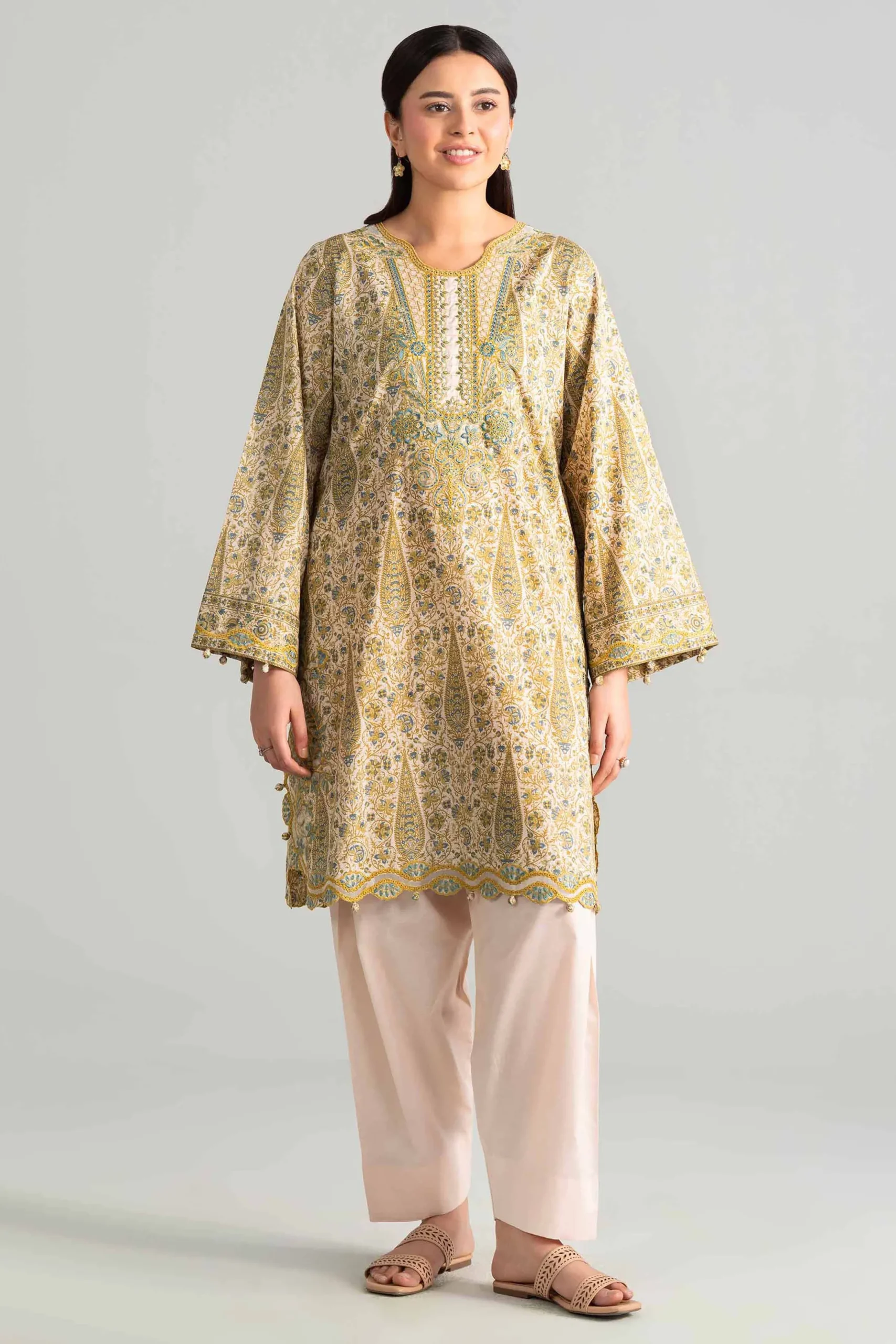 2 Piece - Printed Embroidered Suit - 42601658