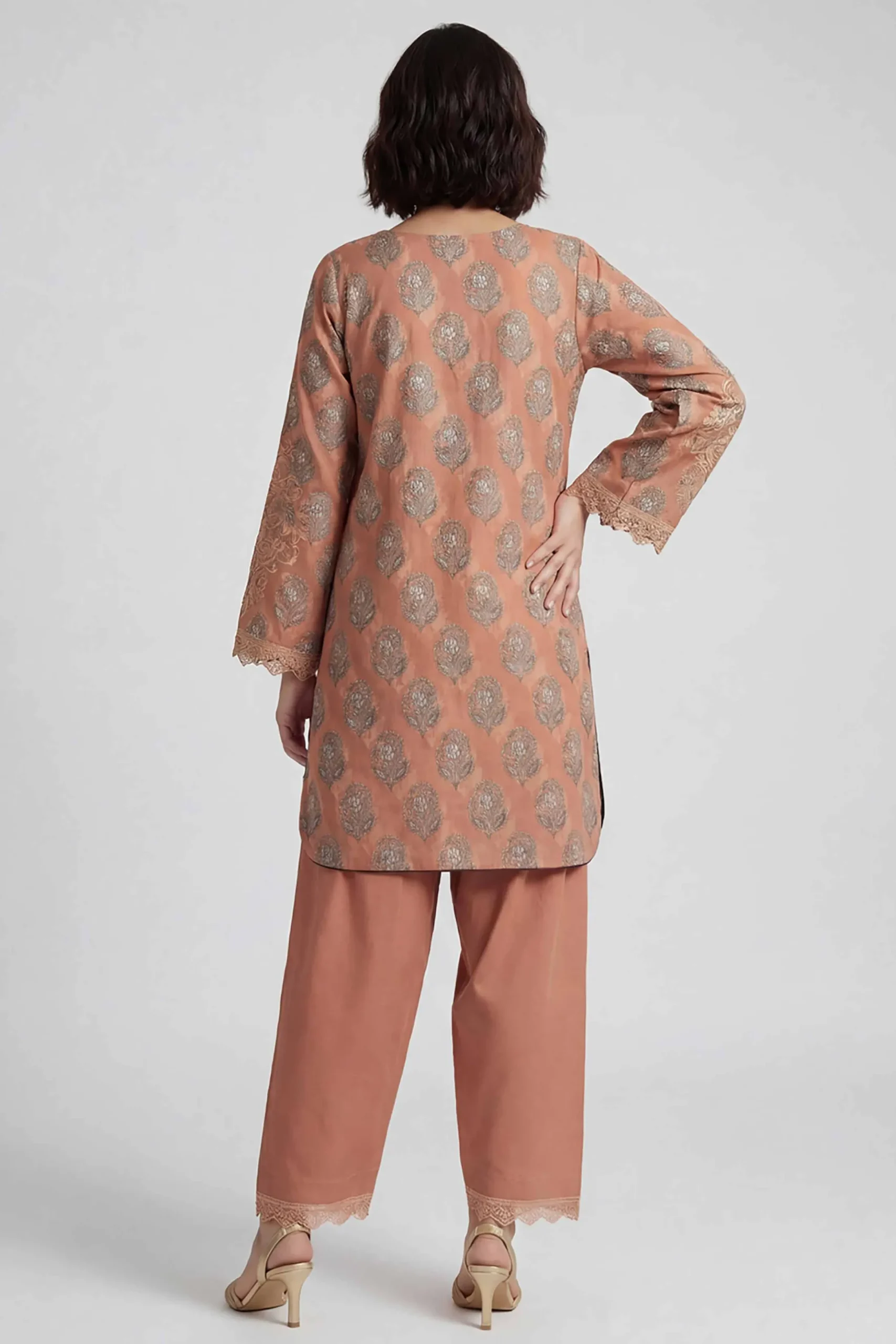 2 Piece - Printed Embroidered Suit - 42601662