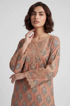 2 Piece - Printed Embroidered Suit - 42601662