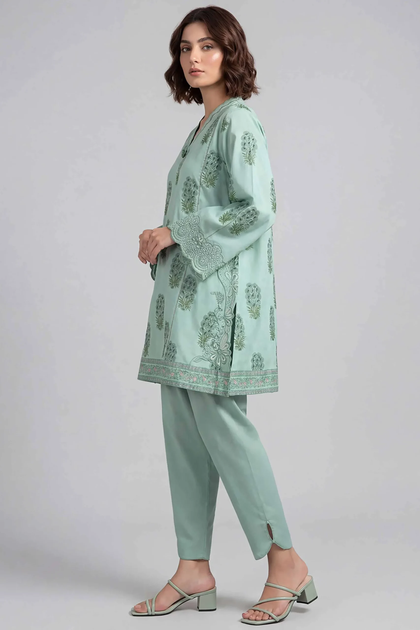 2 Piece - Printed Embroidered Suit - 42601660
