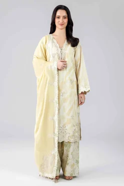 3 Piece - Printed Embroidered Suit - 42601809