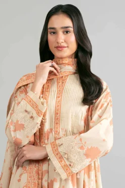 3 Piece - Printed Embroidered Suit - 42601854
