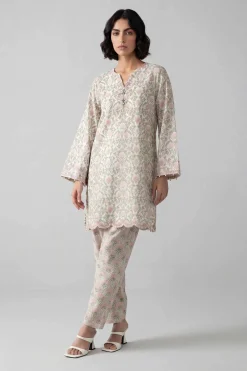 2 Piece - Printed Embroidered Suit - 42601672