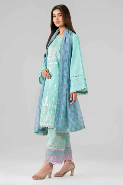 3 Piece - Printed Embroidered Suit - 42601790