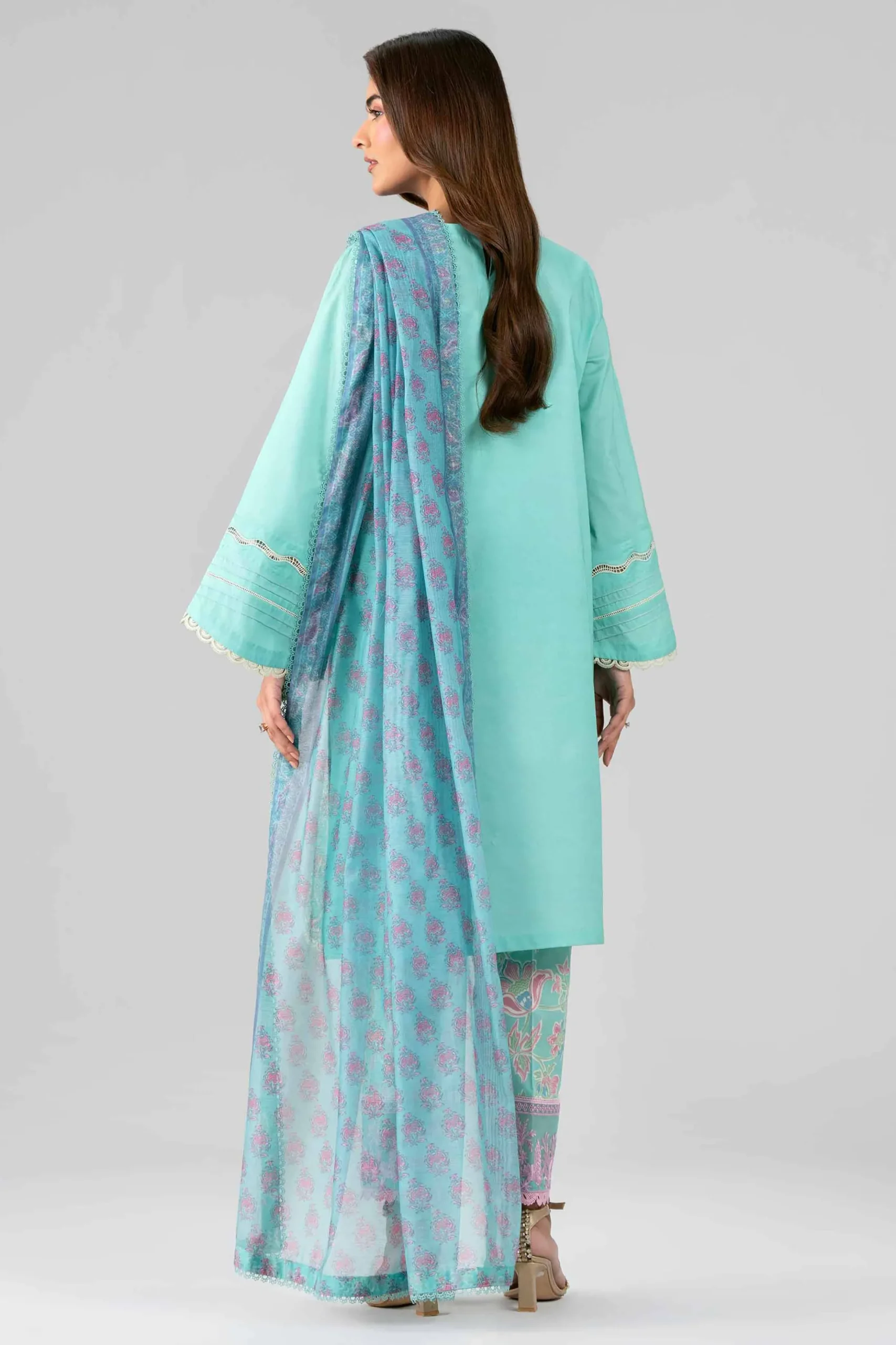 3 Piece - Printed Embroidered Suit - 42601790