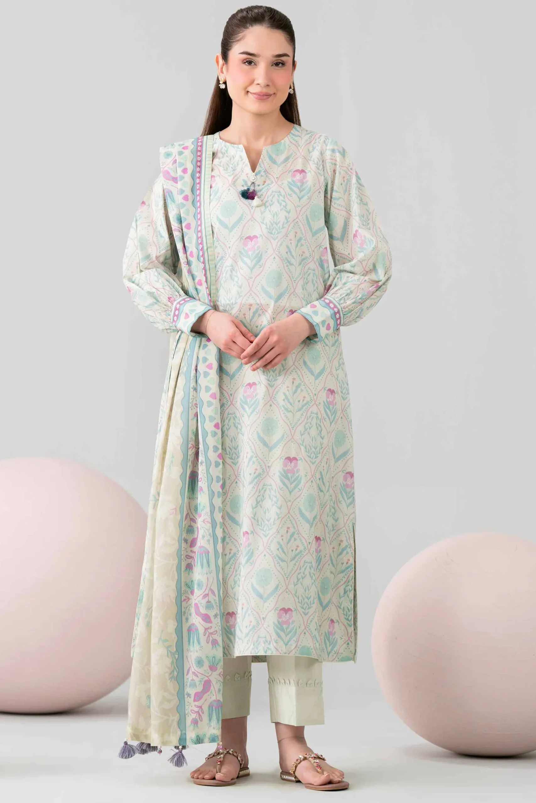3 Piece - Printed Loose Fabric - 42602566