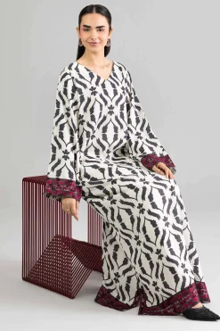 Printed Embroidered Dress - FE26-48