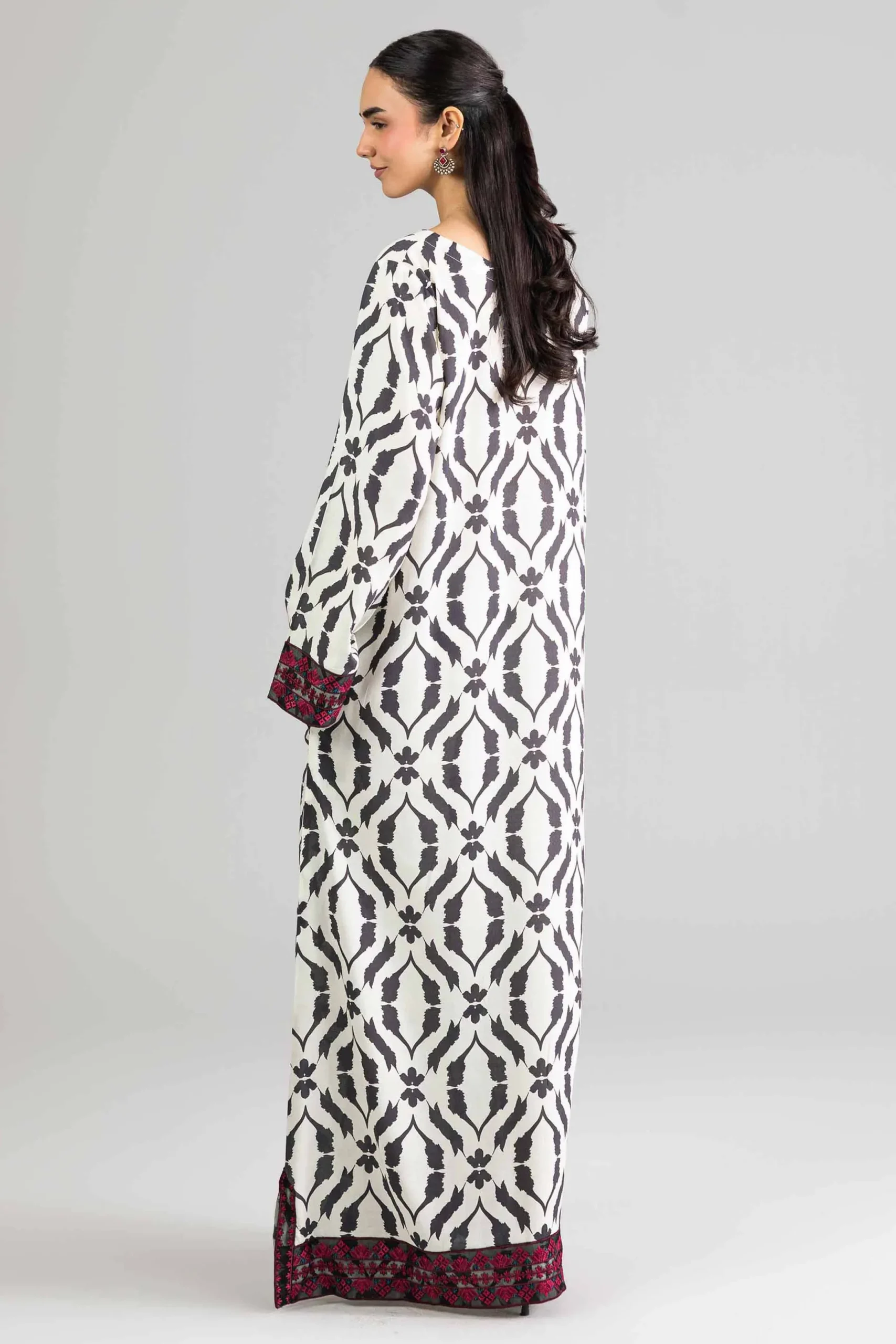 Printed Embroidered Dress - FE26-48