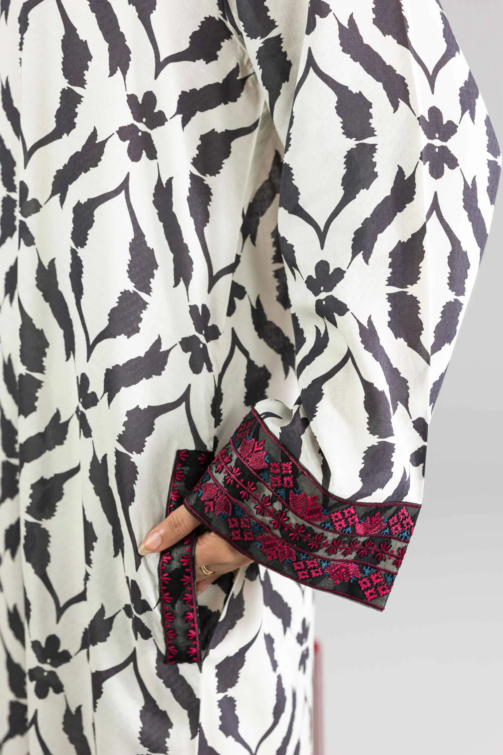 Printed Embroidered Dress - FE26-48