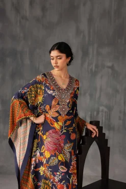 Printed Embroidered Kaftan - KFE26-134