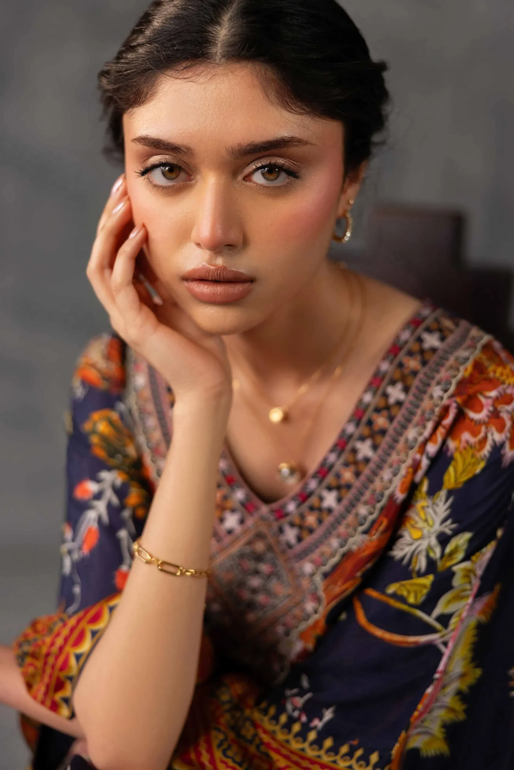 Printed Embroidered Kaftan - KFE26-134
