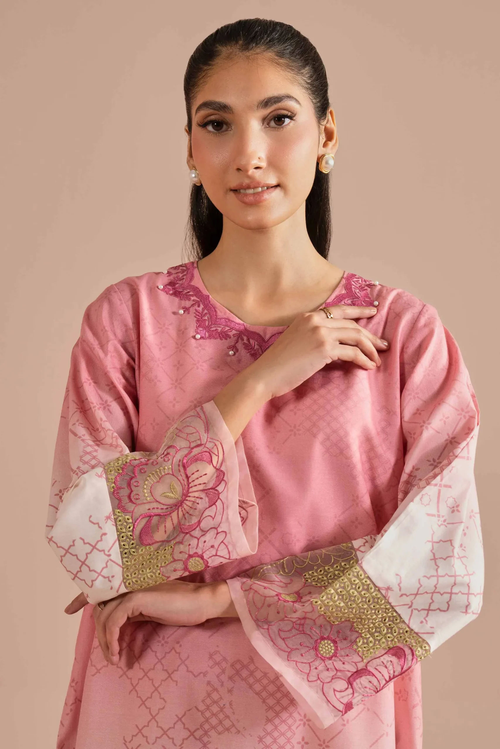 Printed Embroidered Shirt - PE26-03