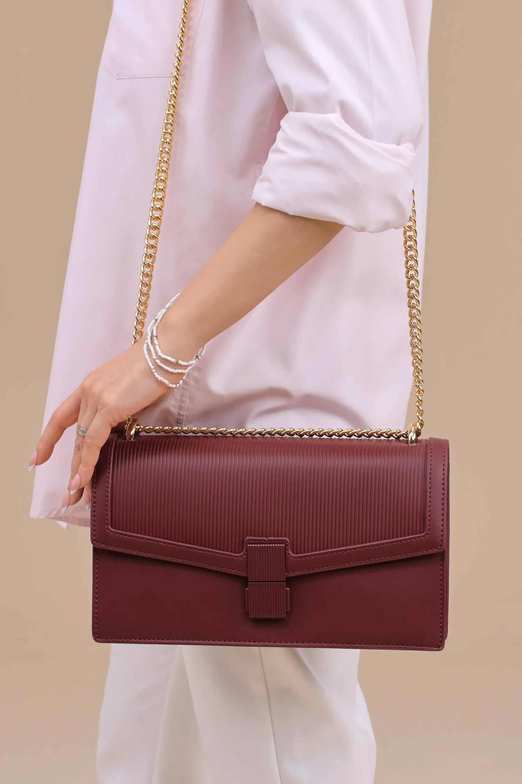 Wine Red Shoulder Bag-445642101