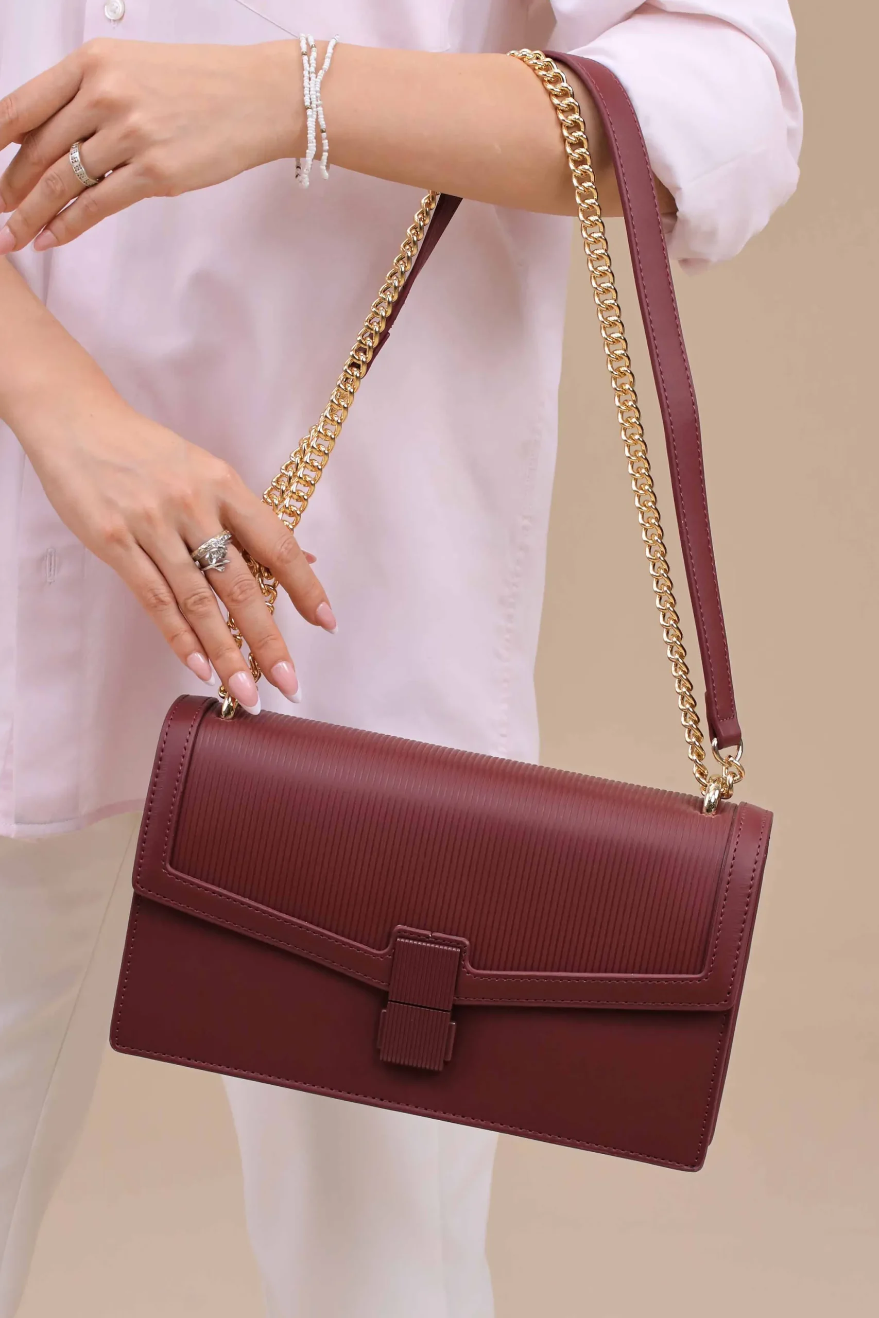 Wine Red Shoulder Bag-445642101