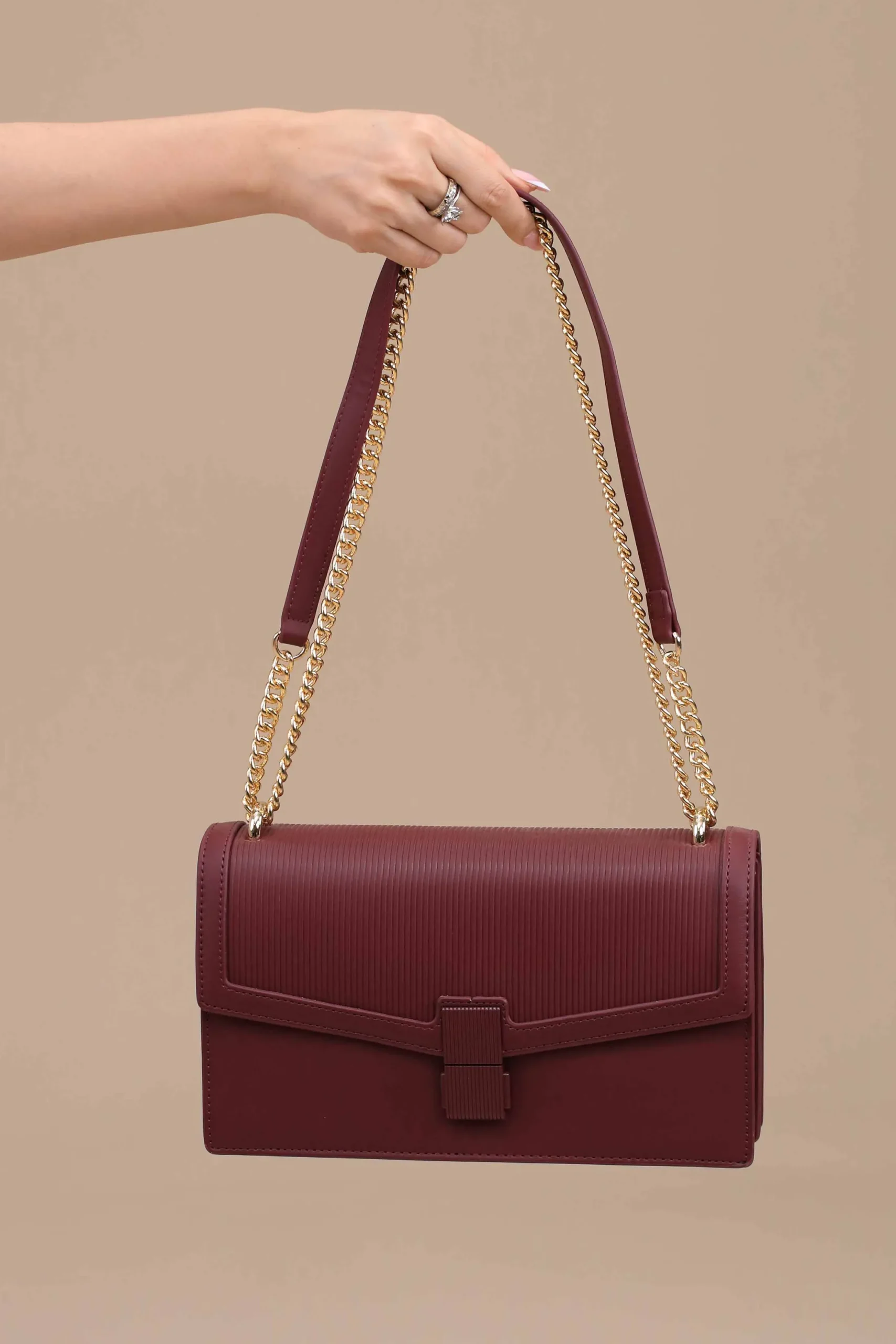 Wine Red Shoulder Bag-445642101