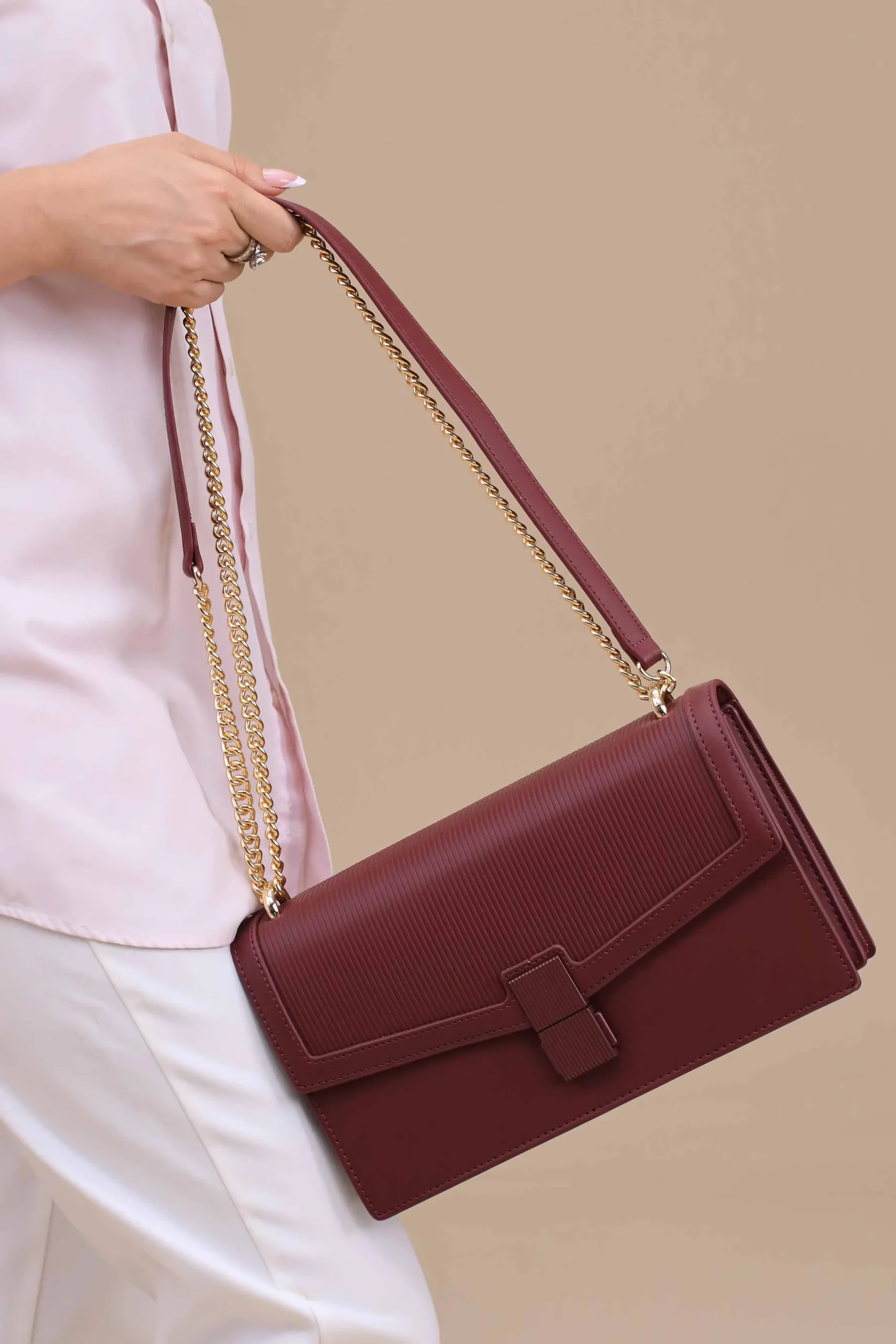 Wine Red Shoulder Bag-445642101